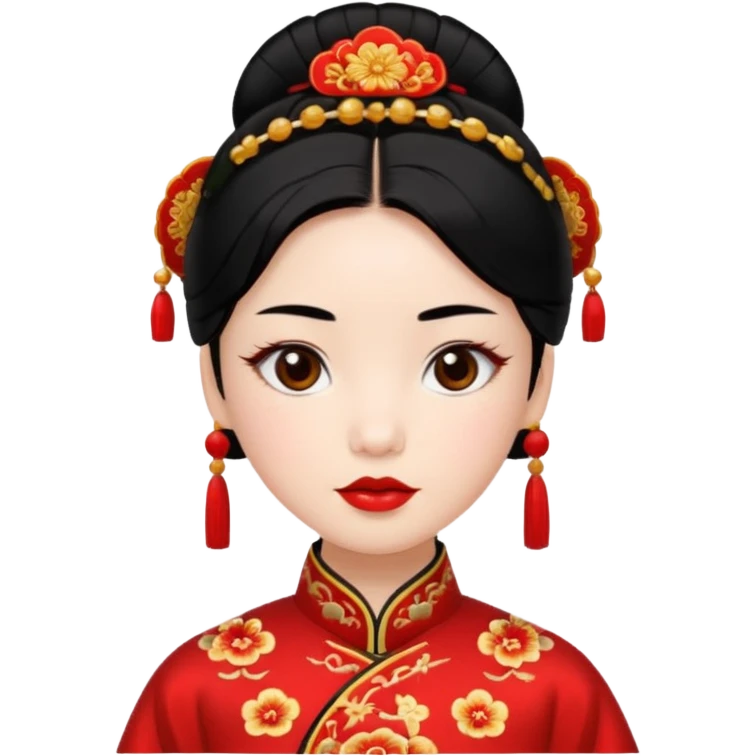 emoticon coqueto con disfraz chino emoji