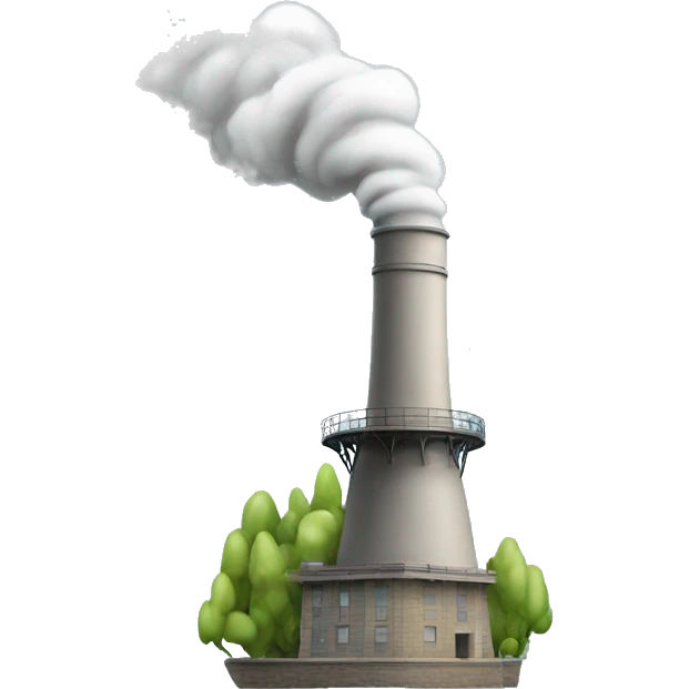 hydroelectric power station chimney with smoke coming out of emoji
