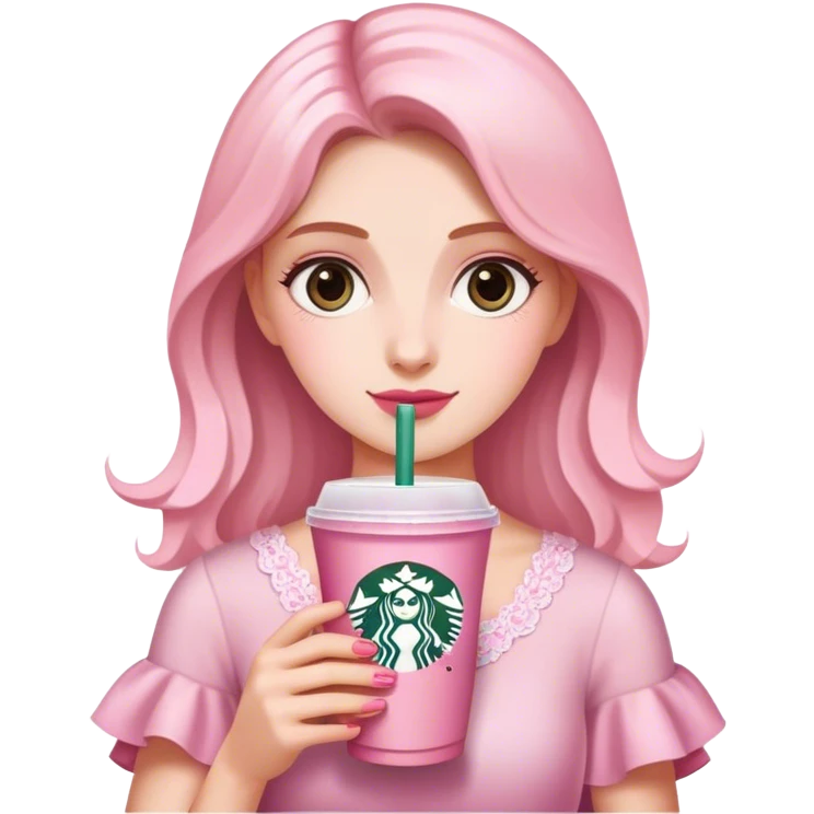 Cute Starbucks drink pink cute demure elegant emoji