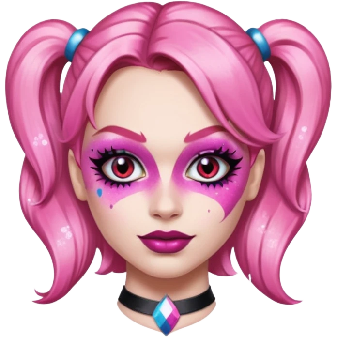 Glitter pink Harley Quinn emoji