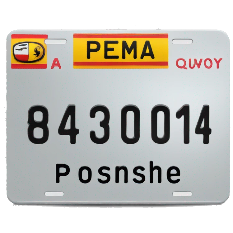Porsche license plate emoji