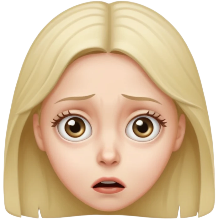 A realistic waist-up portrait of a frightened woman emoji