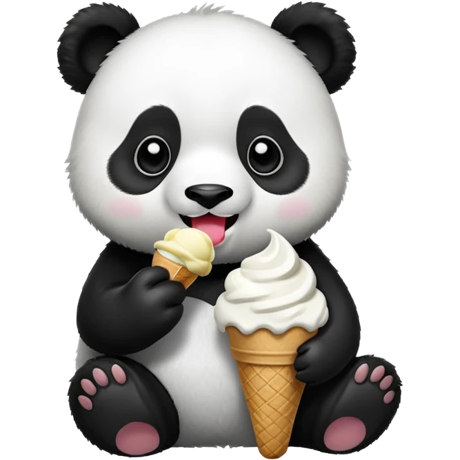 Panda eating ice cream emoji