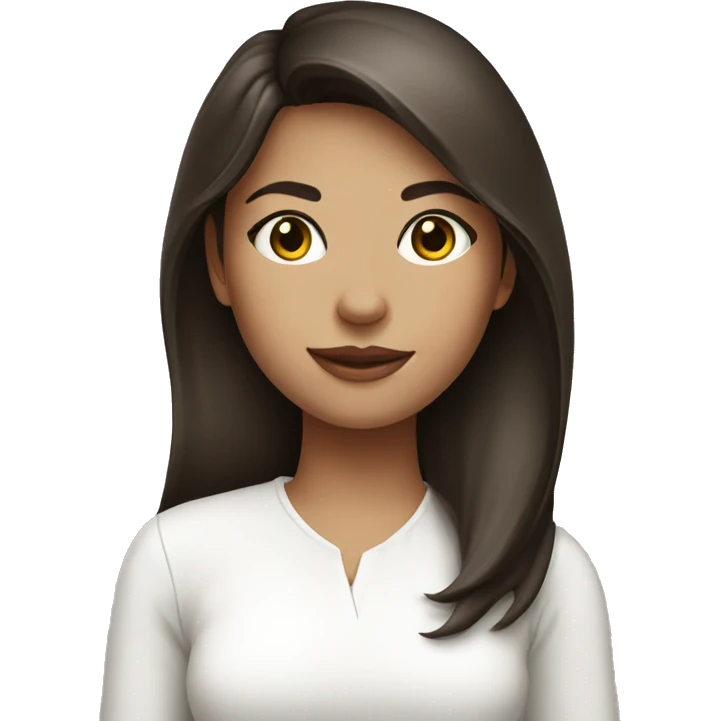 Brunette girl in white outfit  emoji