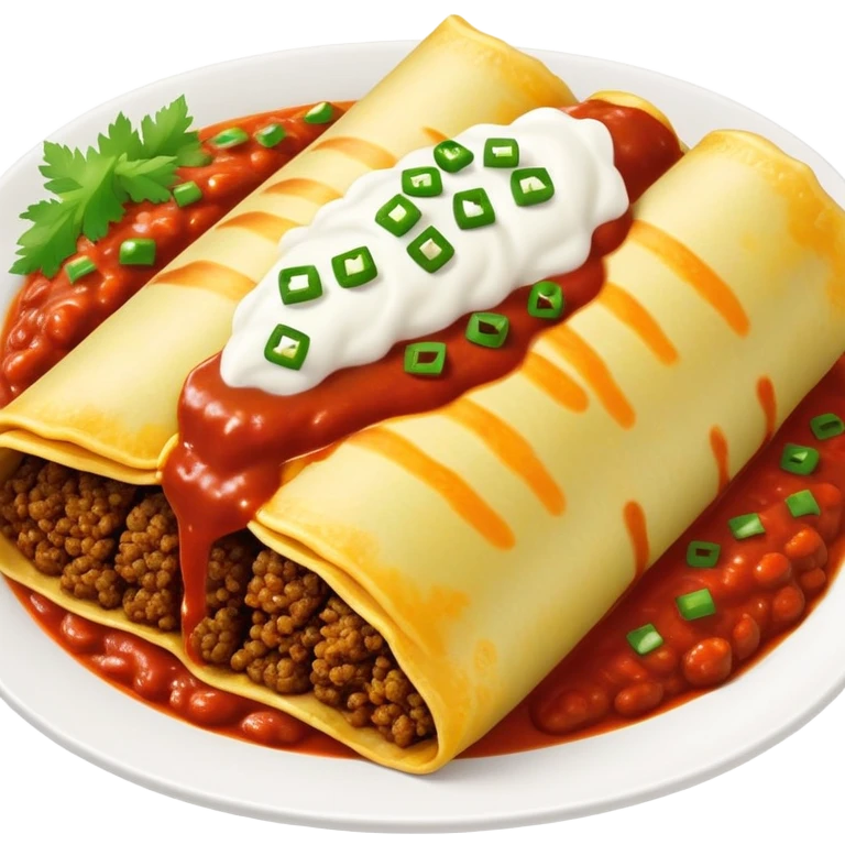 Pile of Green rice and Beef enchiladas with red sauce emoji