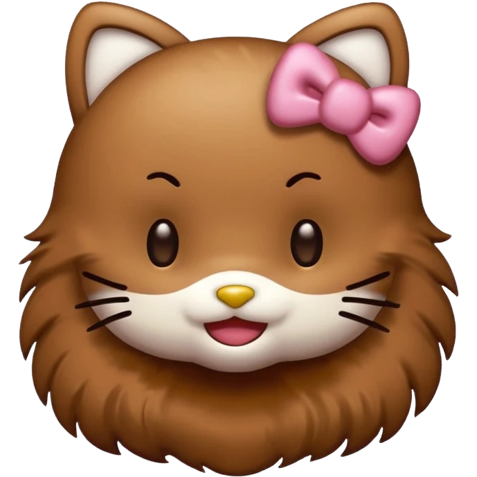 brown hello kitty with emoji emoji
