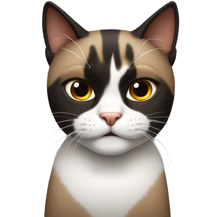 Cat black white Brown angry emoji