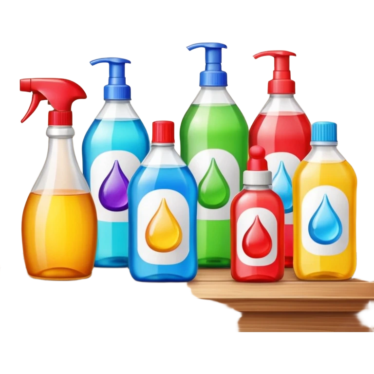 cleaning products on a table emoji