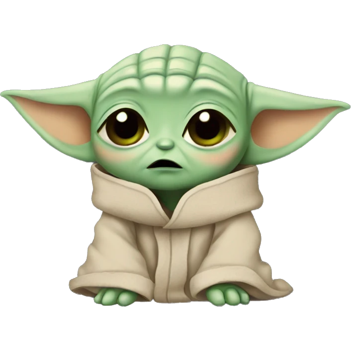 Cute baby yoda crying  emoji
