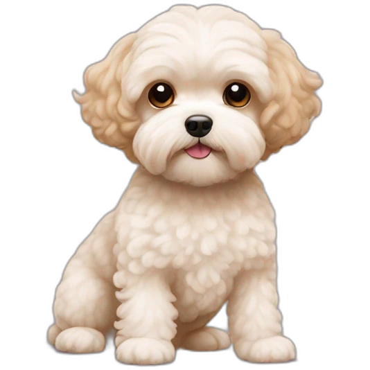 white light brown maltipoo shaved emoji