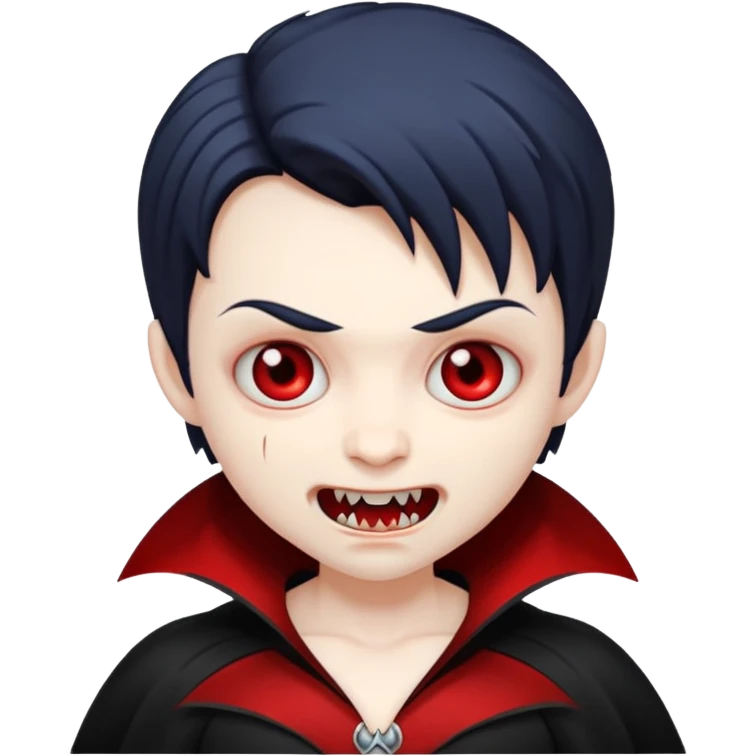 Chibi style, vampire emoji