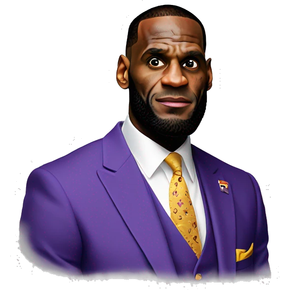 Lebron james on a very high White contrast back ground emoji