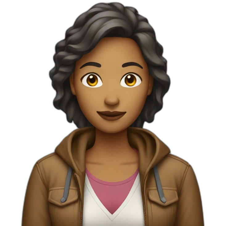 brown woman wearing casual clothes emoji