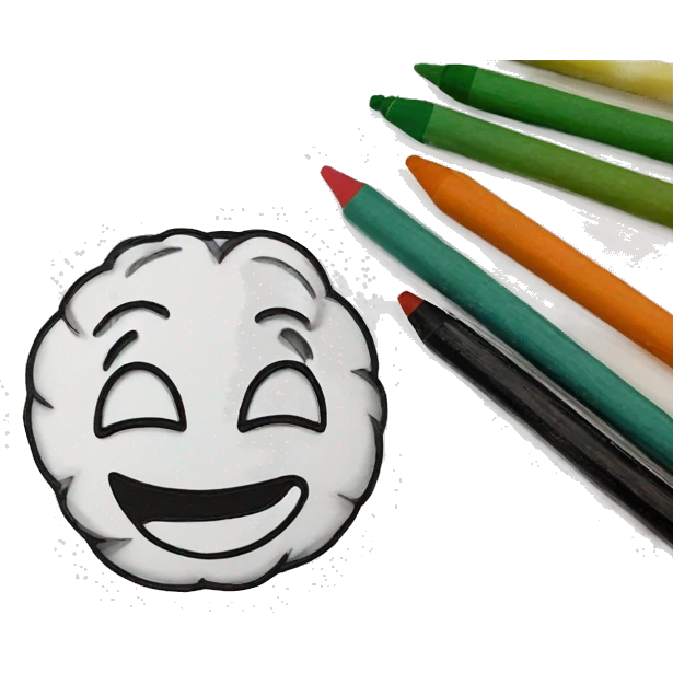 paper coloring page with crayon on top of it emoji
