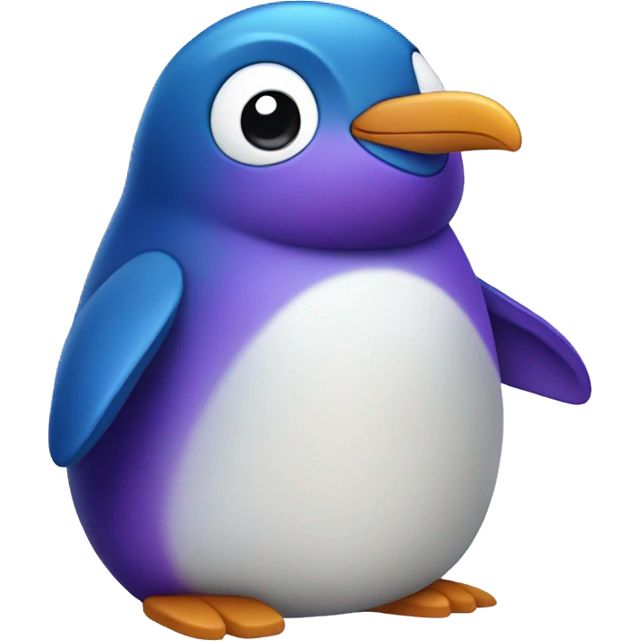 Purple and blue penguin  emoji