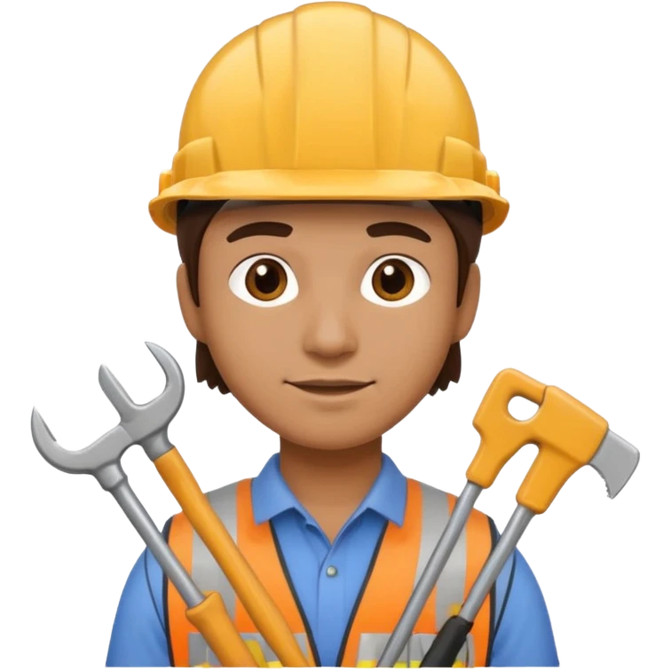 construction worker with helmet and tools emoji