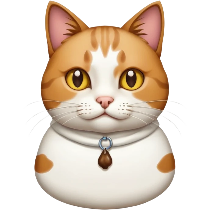 A cat w we aring a white top with poo on it emoji