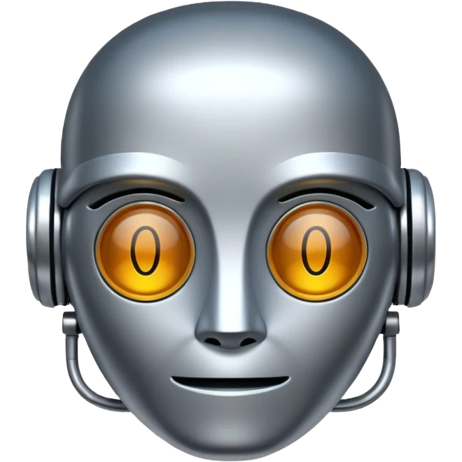 A robot shaped emoji for labeling AI generated content as AI generated. In place of the face, there should be the text A.I. emoji
