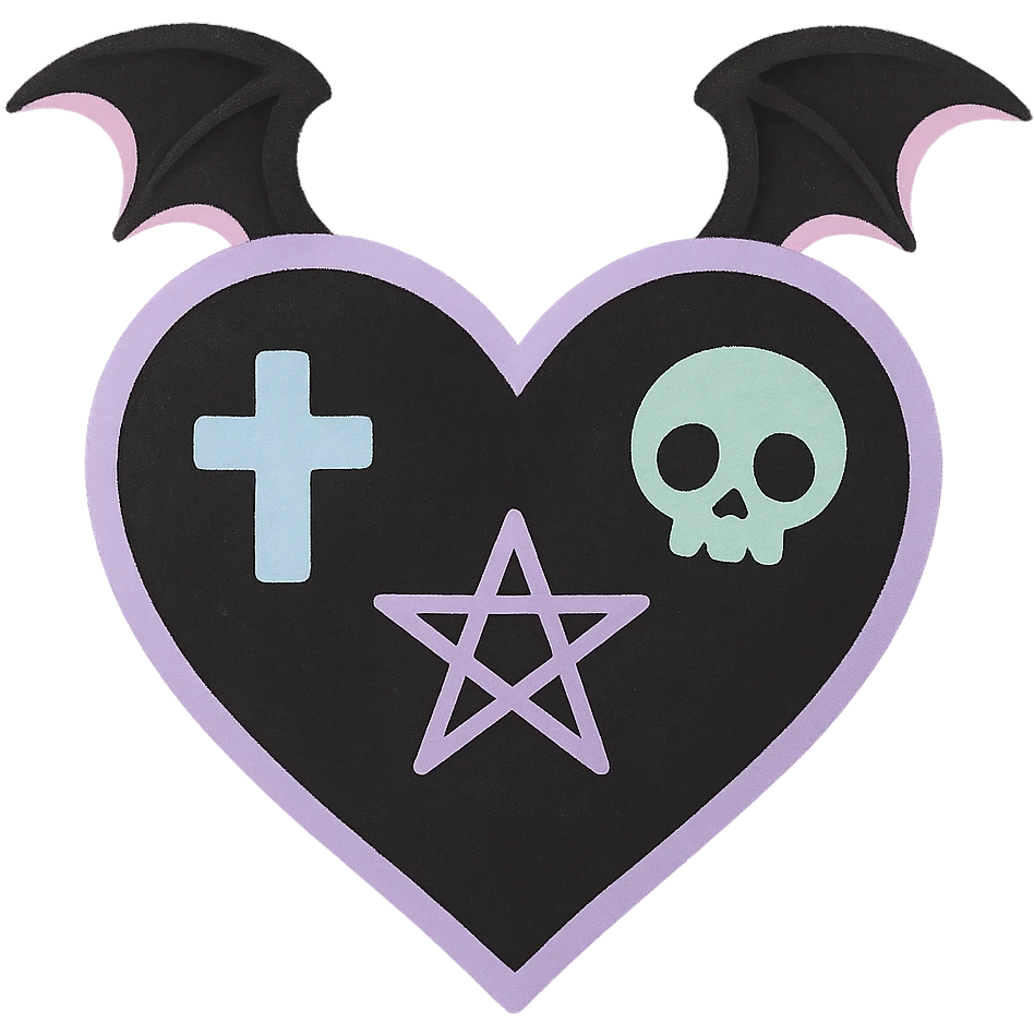 pastel goth black object remove background emoji