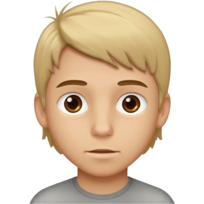 dirty blond haired boy witth brown eyes emoji