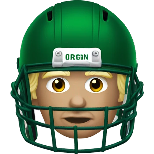 Donald Trump wearing university of Oregon football helmet emoji