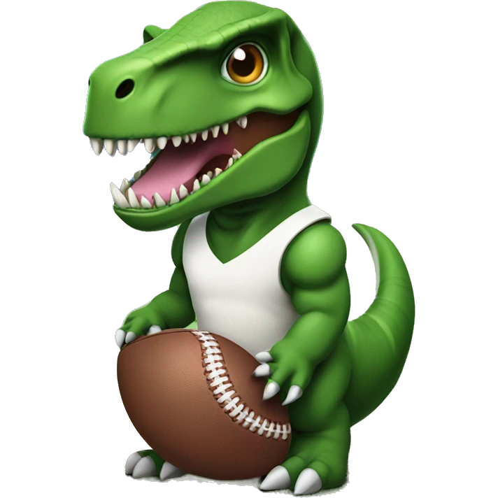 T-Rex wearing a football helmet on a baseball field emoji