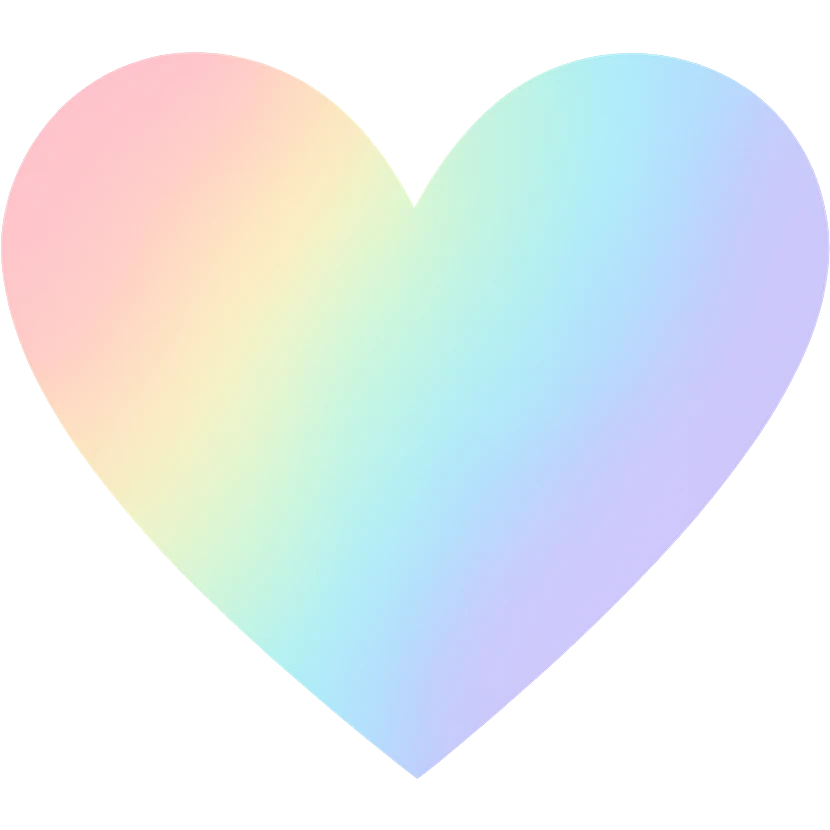 heart with a pastel rainbow gradient, clean digital illustration emoji