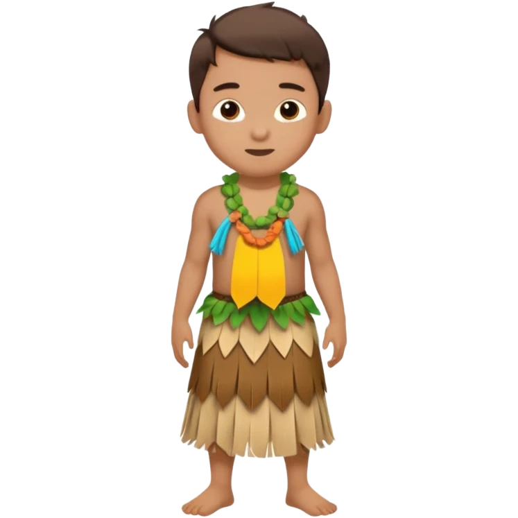 A boy with 808cm hula skirt emoji