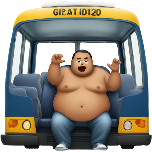 Fat person in bus  emoji