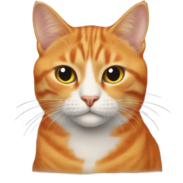 Orange cat with a black ciąg emoji