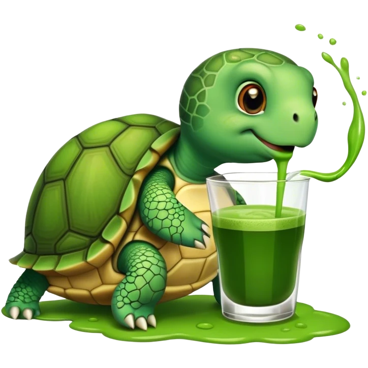 Tirtle drinking matcha emoji