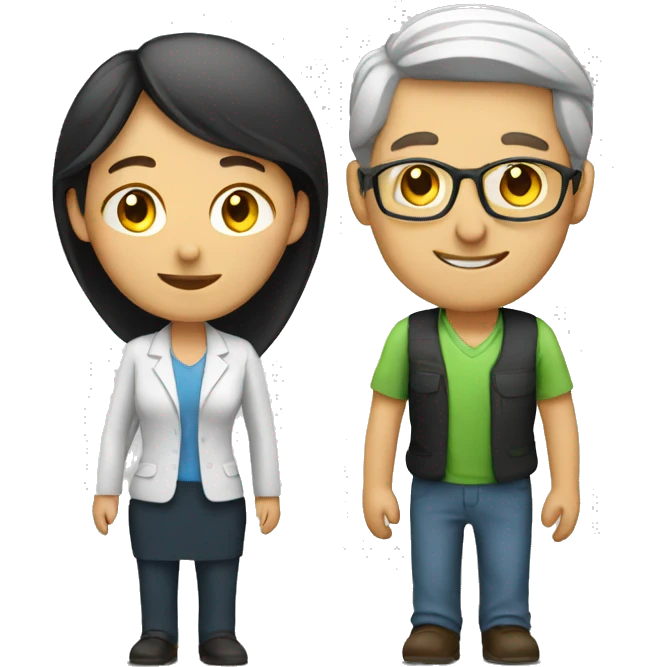A couple the female is teacher and the male is engineer emoji