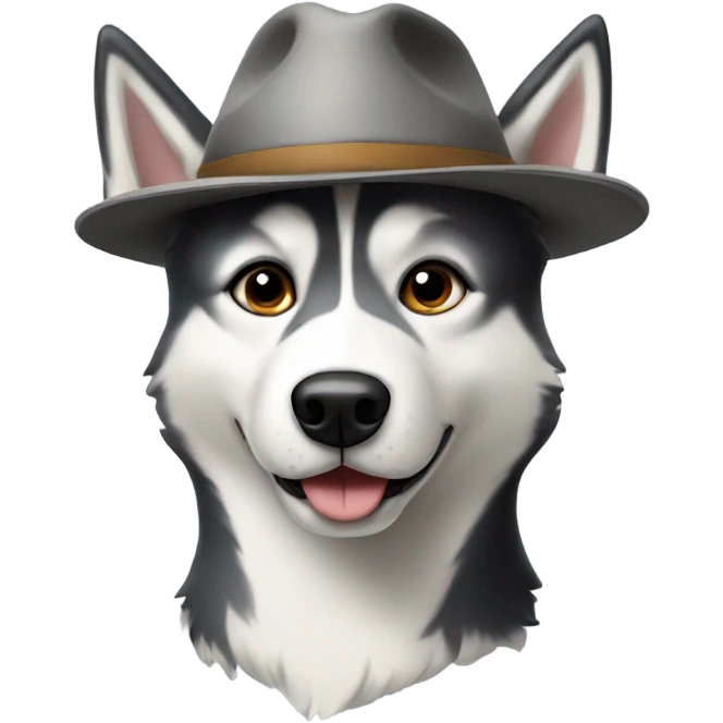 Husky wearing a hat emoji