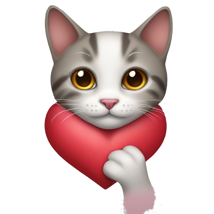 cat holdig heart emoji