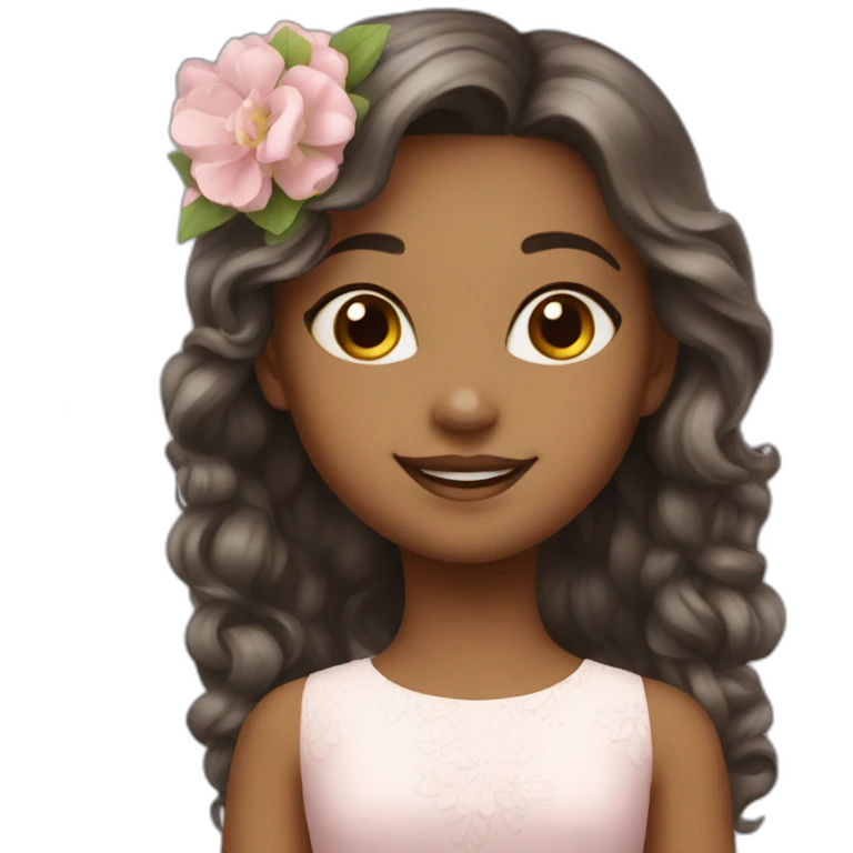 Lovable flower girl emoji