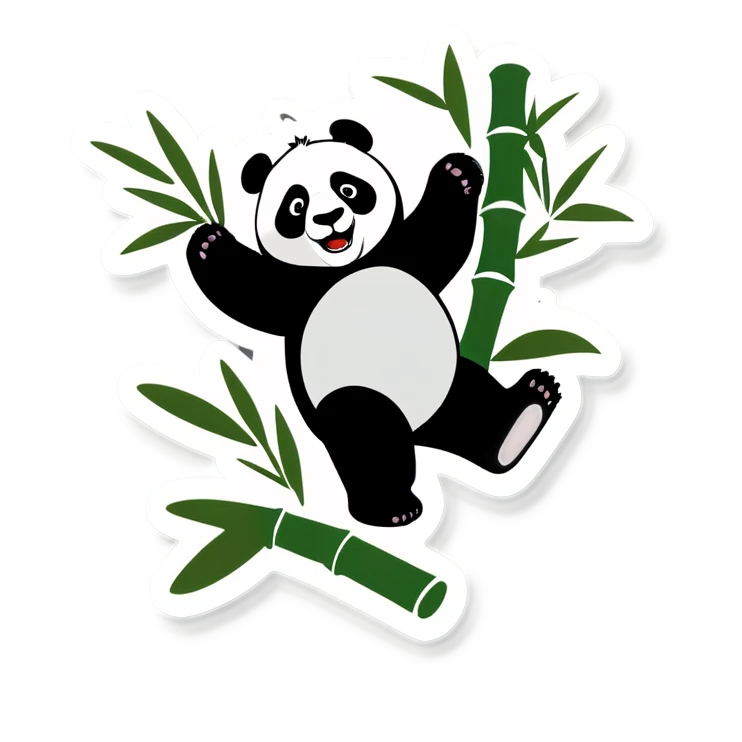 Panda throwing bamboo emoji
