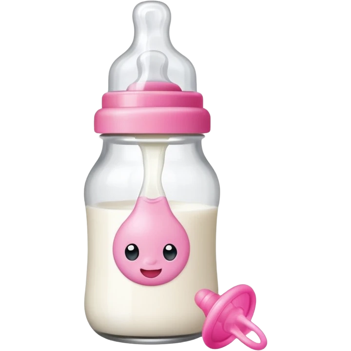 baby Milk bottle beside pacifier emoji