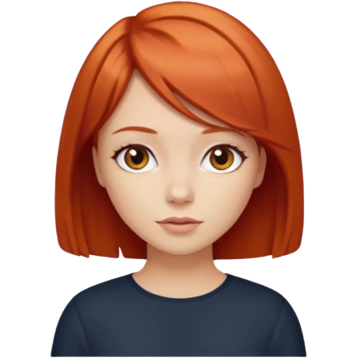 рыжая девушка с каре emoji