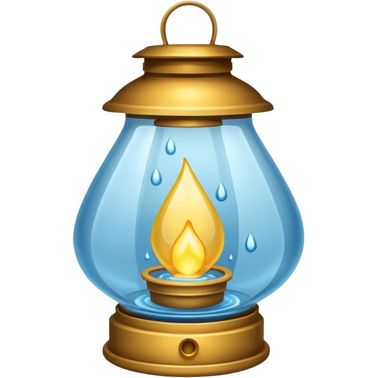 Water Lantern, more water drops inside lantern. emoji
