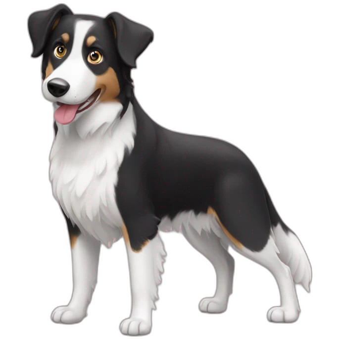 black and white short hair border collie beagle emoji