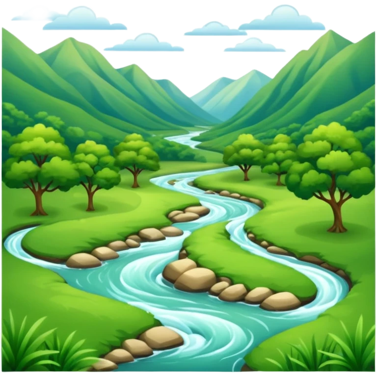 summer valley with a river emoji