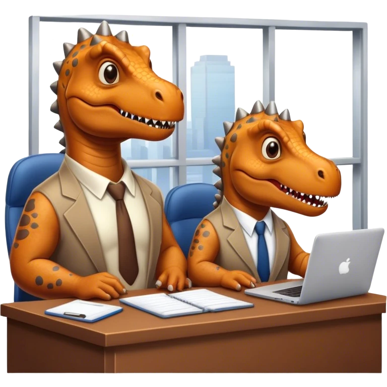 old dinosaurs working in an office emoji