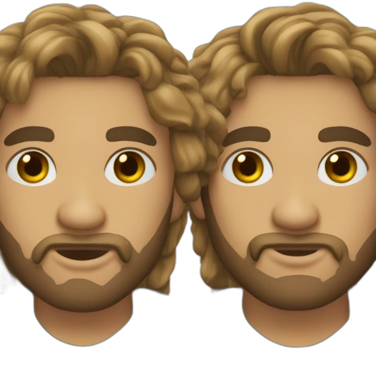 Hombre cabello castaño,barba tipo candado,ojos verdes emoji
