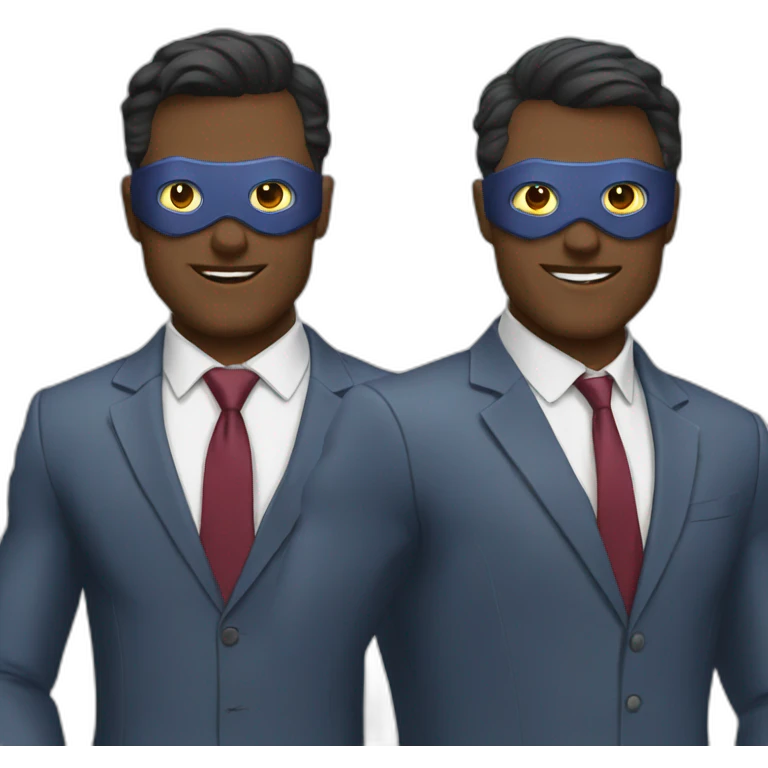 2 business men as superheroes emoji