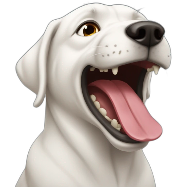 Perro enseñando los dientes emoji