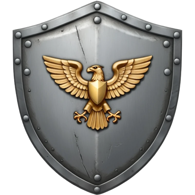 a battle worn steel shield with engraved roman numerals for 30—looks battle worn emoji