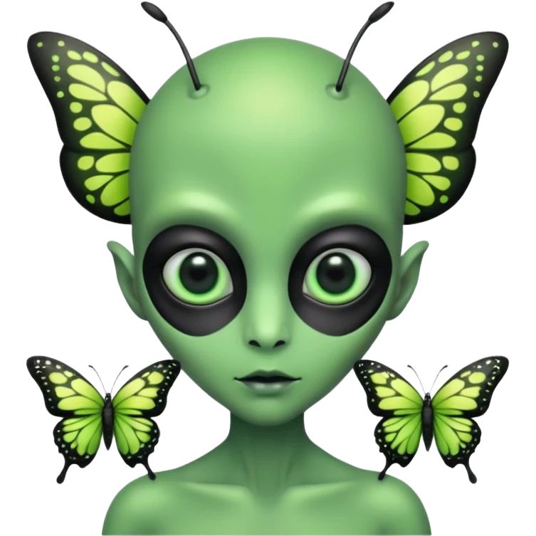 an alien with butterflies emoji