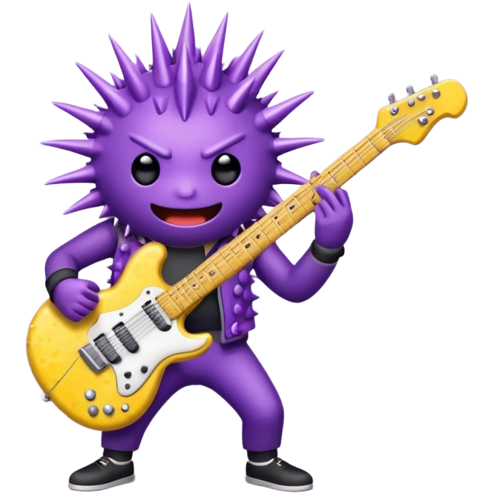playing electric guitar sea urchin emoji
