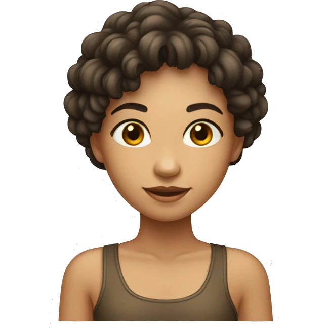 Menina de pele branca com corpo emoji