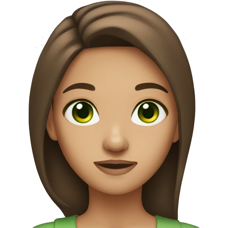 Green eyes brown hair emoji